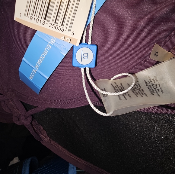 Blue rod beattie Maroon Tankini size 12 lace up - Picture 4 of 6